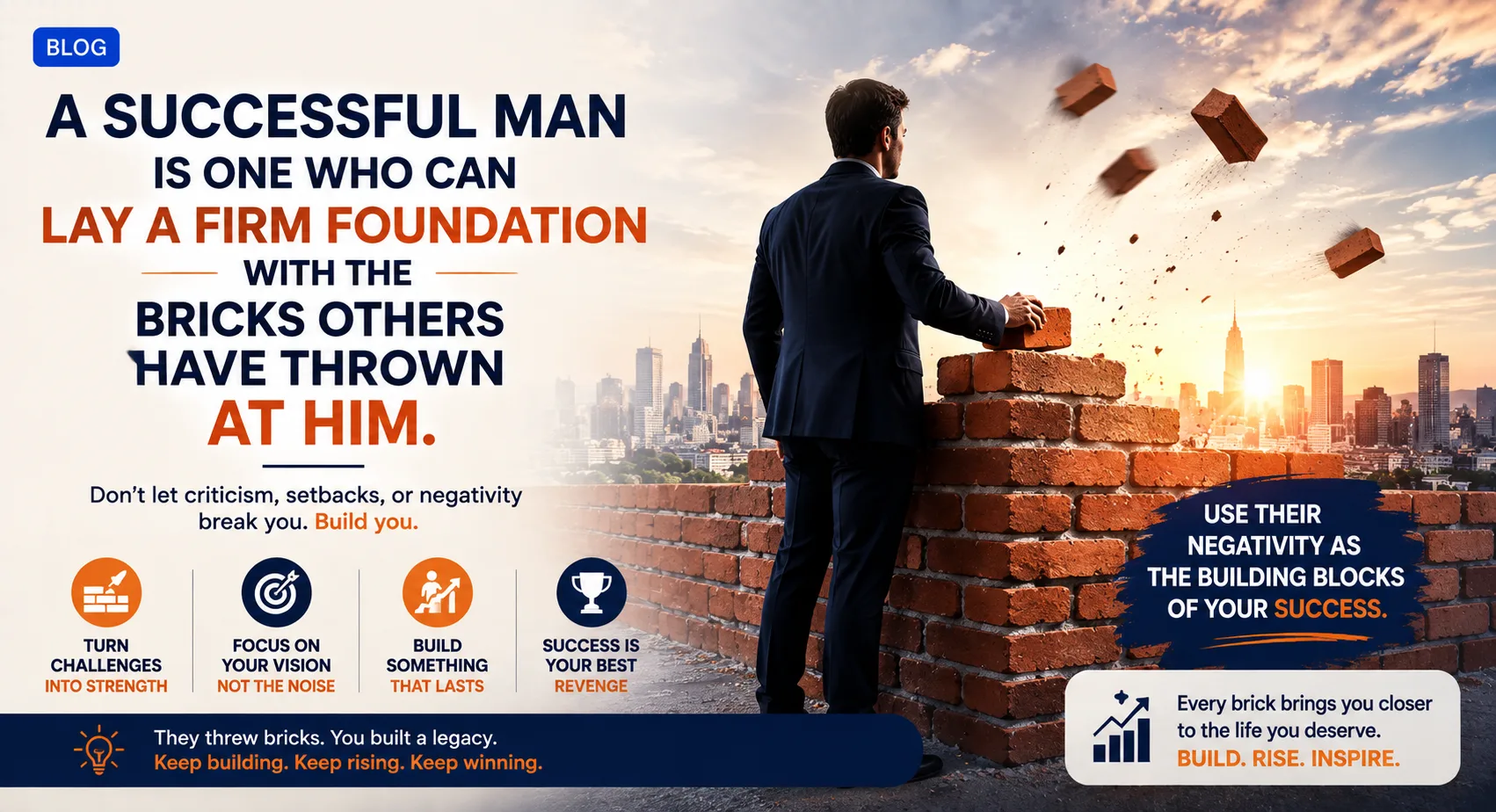 A Successful Man Is One Who Can Lay a Firm Foundation with the Bricks Others Have Thrown at Him